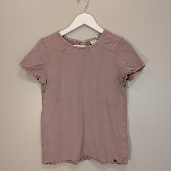Tentree Tencel Tee Muted Purple Button Tencel Lyocell Sustainable - Size XS - Picture 1 of 8